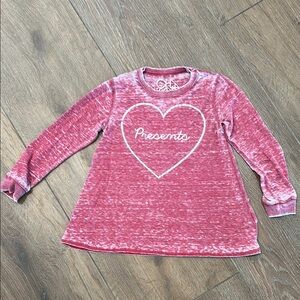 CHA SOR Red Long Sleeve Heart Top. Size 8.